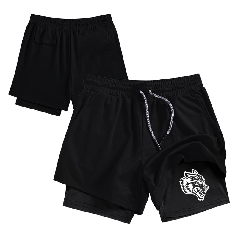 Compression Shorts Athletes - 스트리트웨어 남성용 이중 레이어 반바지 캐주얼